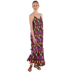 Colorfull Hearts On Choclate Cami Maxi Ruffle Chiffon Dress by Daria3107