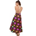 Colorfull Hearts On Choclate Backless Maxi Beach Dress View2