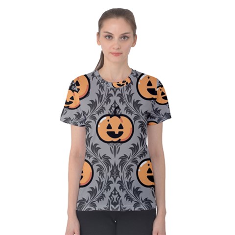 Pumpkin Pattern Women s Cotton Tee by NerdySparkleGoth