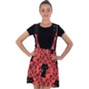 Cat Pattern Velvet Suspender Skater Skirt View1