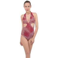 Strawberries Halter Front Plunge Swimsuit by kiernankallan