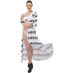 Athletic Running Graphic Silhouette Pattern Maxi Chiffon Beach Wrap by dflcprintsclothing