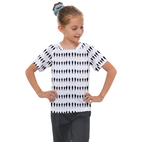 Athletic Running Graphic Silhouette Pattern Kids  Mesh Piece Tee by dflcprintsclothing