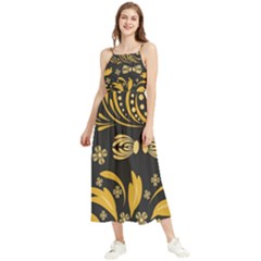 Folk Flowers Pattern Floral Surface Boho Sleeveless Summer Dress by Eskimos