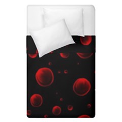 Red Drops On Black Duvet Cover Double Side (single Size) by SychEva