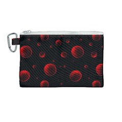 Red Drops On Black Canvas Cosmetic Bag (medium) by SychEva