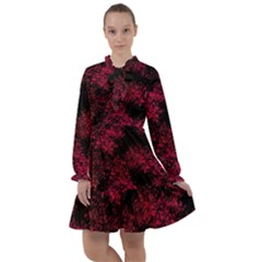 Red Abstraction All Frills Chiffon Dress by SychEva