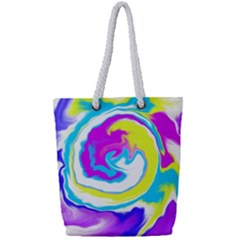 Psychedelic  Full Print Rope Handle Tote (small) by kiernankallan