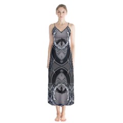 Lunar Phases Button Up Chiffon Maxi Dress by MRNStudios