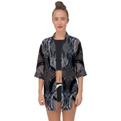 Lunar Phases Open Front Chiffon Kimono by MRNStudios