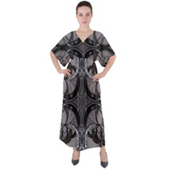 Lunar Phases V-neck Boho Style Maxi Dress by MRNStudios