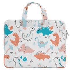 Funny Dinosaurs Kids Macbook Pro Double Pocket Laptop Bag by SychEva