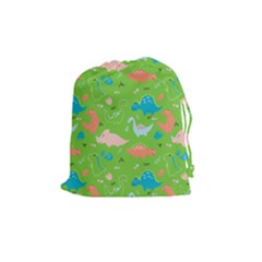 Funny Dinosaur Drawstring Pouch (medium) by SychEva