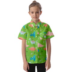 Funny Dinosaur Kids  Short Sleeve Shirt by SychEva