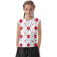 Slices Of Red And Juicy Watermelon Kids  Raglan Cap Sleeve Tee by SychEva