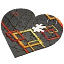 Modern Geometry Wooden Puzzle Heart View2