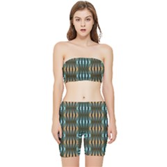 Digital Springs Stretch Shorts And Tube Top Set by Sparkle