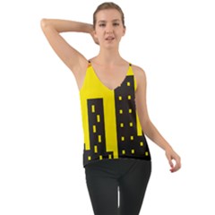 Skyline-city-building-sunset Chiffon Cami by Sudhe