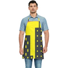 Skyline-city-building-sunset Kitchen Apron by Sudhe