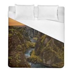 Landscape-cannon-river-mountain Duvet Cover (full/ Double Size) by Sudhe