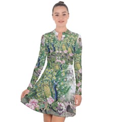 Peafowl Peacock Feather-beautiful Long Sleeve Panel Dress by Sudhe