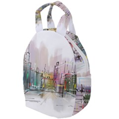 Drawing-watercolor-painting-city Travel Backpacks by Sudhe