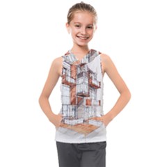 Rag-flats-onion-flats-llc-architecture-drawing Graffiti-architecture Kids  Sleeveless Hoodie by Sudhe