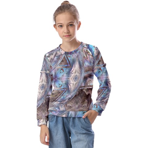 Tribal Pop Kids  Long Sleeve Tee With Frill  by MRNStudios