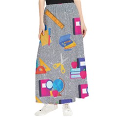 80s And 90s School Pattern Maxi Chiffon Skirt by NerdySparkleGoth