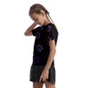 Purple Skulls On Dark Background Kids  Frill Chiffon Blouse View2