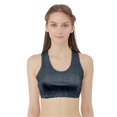 Blue Stripes On Dark Background Sports Bra With Border by SychEva