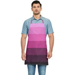 Pink Gradient Stripes Kitchen Apron by Dazzleway