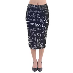 Science-albert-einstein-formula-mathematics-physics-special-relativity Velvet Midi Pencil Skirt by Sudhe