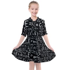 Science-albert-einstein-formula-mathematics-physics-special-relativity Kids  All Frills Chiffon Dress by Sudhe