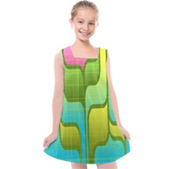 Background-color-texture-bright Kids  Cross Back Dress by Sudhe