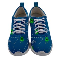 Funny Aliens With Spaceships Athletic Shoes by SychEva