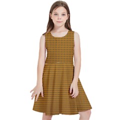 Metallic Mesh Screen 2-gold Kids  Skater Dress by impacteesstreetweareight