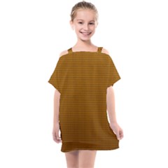 Metallic Mesh Screen 2-gold Kids  One Piece Chiffon Dress by impacteesstreetweareight