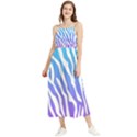 White tiger purple & blue animal fur print stripes Boho Sleeveless Summer Dress View1