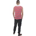 Red and white stripes pattern, geometric theme Men s Regular Tank Top View2