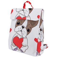 French Bulldog Hearts Flap Top Backpack by SomethingForEveryone