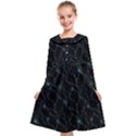 Turquoise Abstract Flowers With Splashes On A Dark Background  Abstract Print Kids  Midi Sailor Dress View1