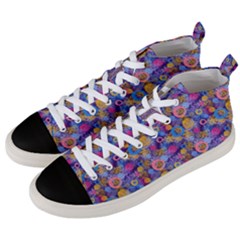 Multicolored Circles And Spots Men s Mid-top Canvas Sneakers by SychEva