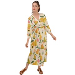 Yellow Juicy Pears And Apricots Grecian Style  Maxi Dress by SychEva