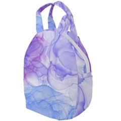 Purple And Blue Alcohol Ink  Travel Backpacks by Dazzleway