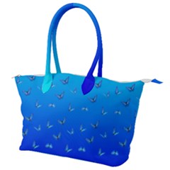 Butterflies At Blue, Two Color Tone Gradient Canvas Shoulder Bag by Casemiro