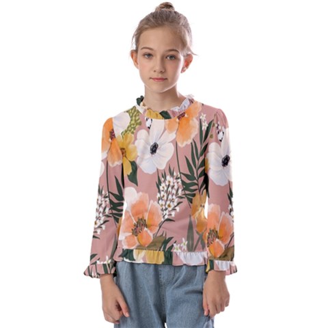 Floral Kids  Frill Detail Tee by Sparkle