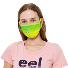 Blue Butterflies At Yellow And Green, Two Color Tone Gradient Crease Cloth Face Mask (adult) by Casemiro