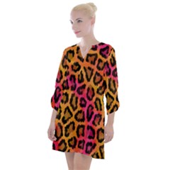 Leopard Print Open Neck Shift Dress by skindeep