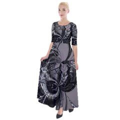 Satellite Half Sleeves Maxi Dress by MRNStudios